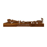 Standing Skyline La Louvière Palissander houten cadeau decoratie relatiegeschenk van WoodWideCities