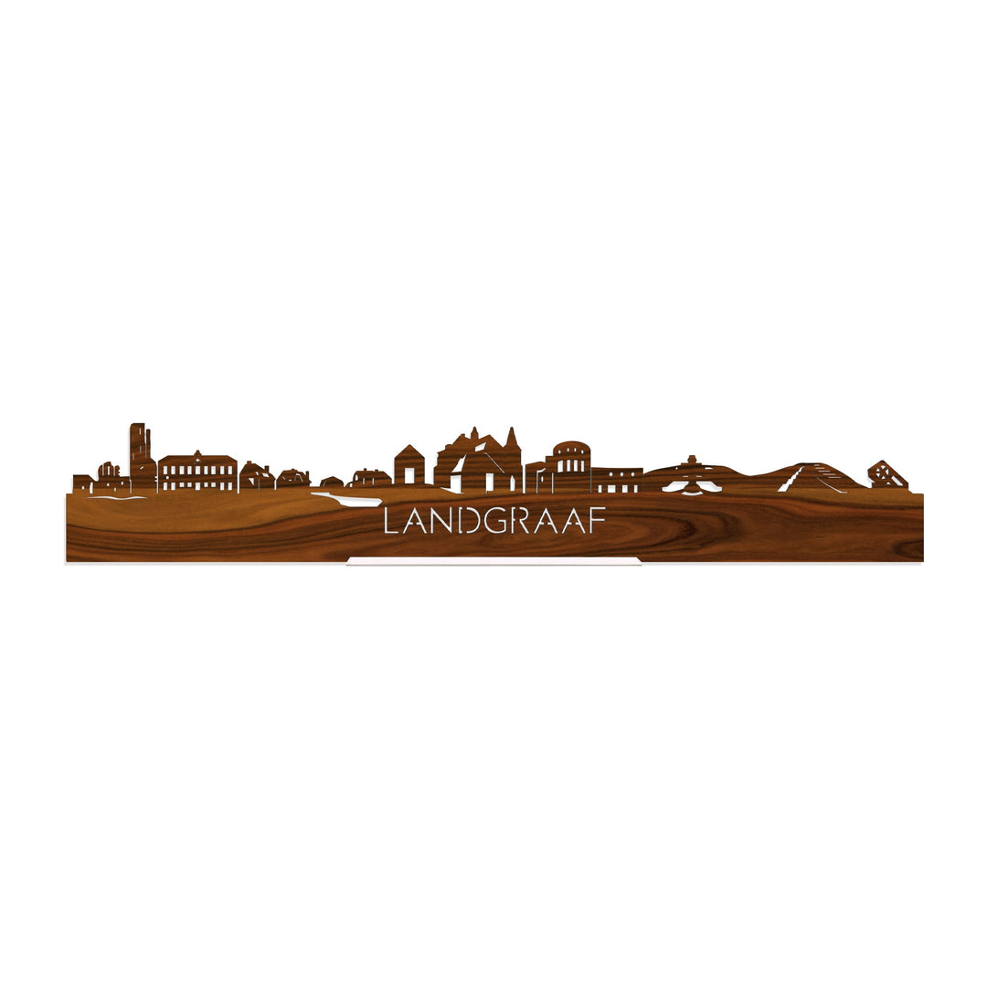 Standing Skyline Landgraaf Palissander houten cadeau decoratie relatiegeschenk van WoodWideCities