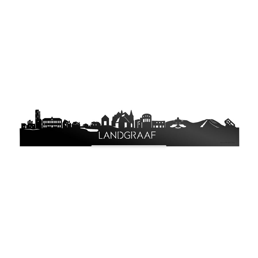 Standing Skyline Landgraaf Zwart glanzend gerecycled kunststof cadeau decoratie relatiegeschenk van WoodWideCities