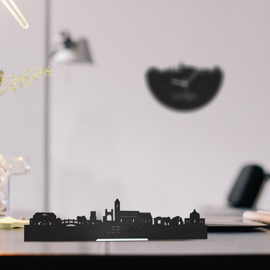 Standing Skyline Leersum Zwart houten cadeau decoratie relatiegeschenk van WoodWideCities