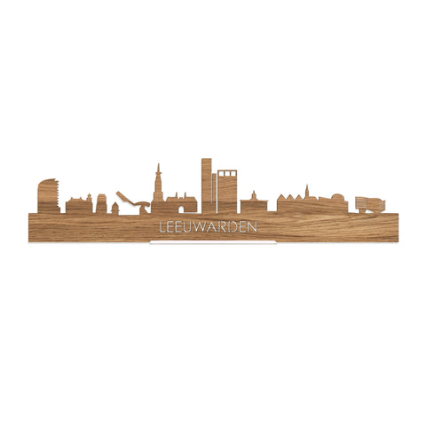 Standing Skyline Leeuwarden Eiken houten cadeau decoratie relatiegeschenk van WoodWideCities