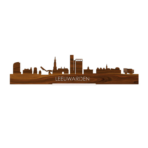 Standing Skyline Leeuwarden Palissander houten cadeau decoratie relatiegeschenk van WoodWideCities