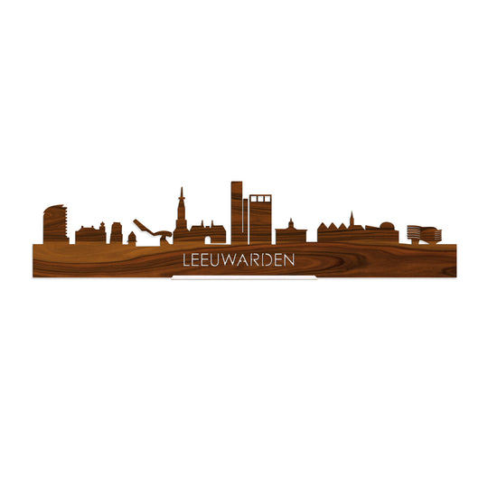 Standing Skyline Leeuwarden Palissander houten cadeau decoratie relatiegeschenk van WoodWideCities
