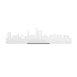 Standing Skyline Leeuwarden Wit glanzend gerecycled kunststof cadeau decoratie relatiegeschenk van WoodWideCities