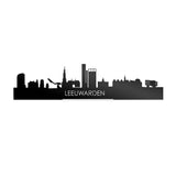 Standing Skyline Leeuwarden Zwart glanzend gerecycled kunststof cadeau decoratie relatiegeschenk van WoodWideCities