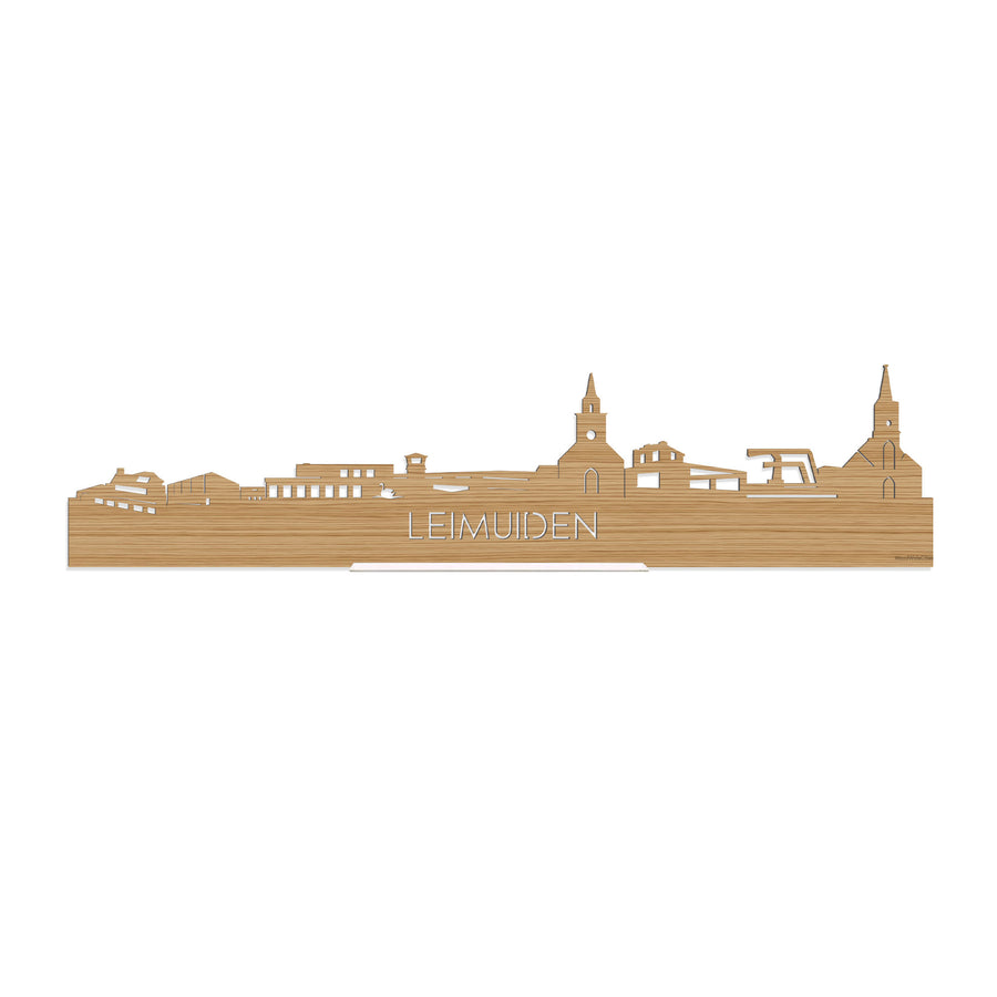 Standing Skyline Leimuiden Bamboe houten cadeau decoratie relatiegeschenk van WoodWideCities