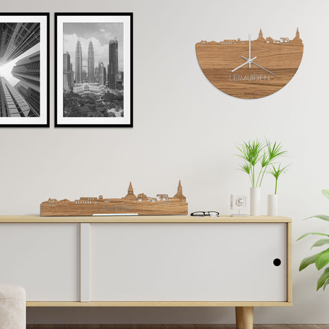 Standing Skyline Leimuiden Eiken houten cadeau decoratie relatiegeschenk van WoodWideCities
