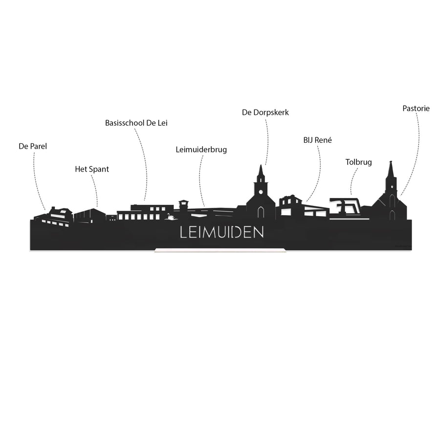 Standing Skyline Leimuiden Eiken houten cadeau decoratie relatiegeschenk van WoodWideCities