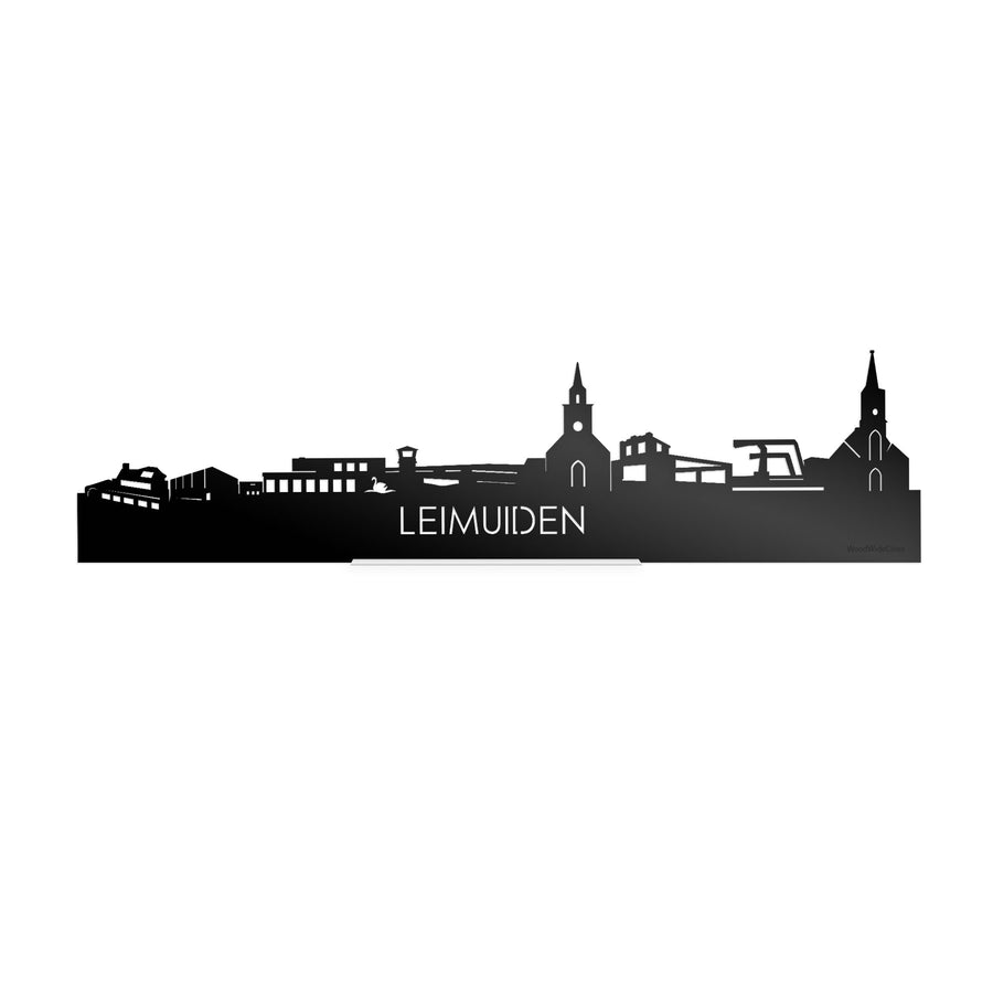 Standing Skyline Leimuiden Zwart glanzend gerecycled kunststof cadeau decoratie relatiegeschenk van WoodWideCities