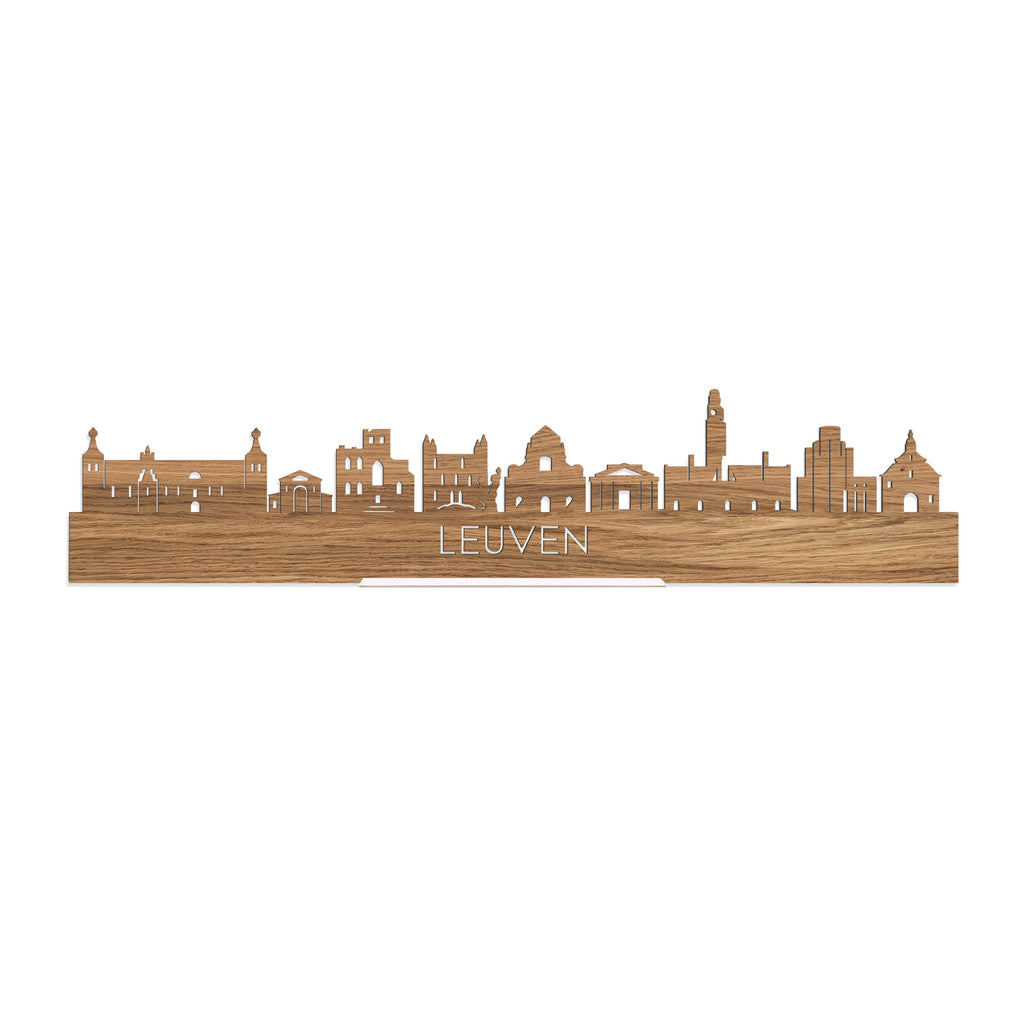 Standing Skyline Leuven Eiken houten cadeau decoratie relatiegeschenk van WoodWideCities