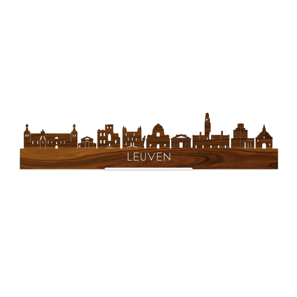 Standing Skyline Leuven Palissander houten cadeau decoratie relatiegeschenk van WoodWideCities