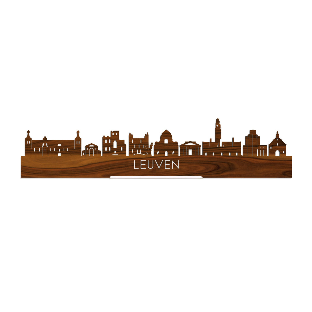 Standing Skyline Leuven Palissander houten cadeau decoratie relatiegeschenk van WoodWideCities