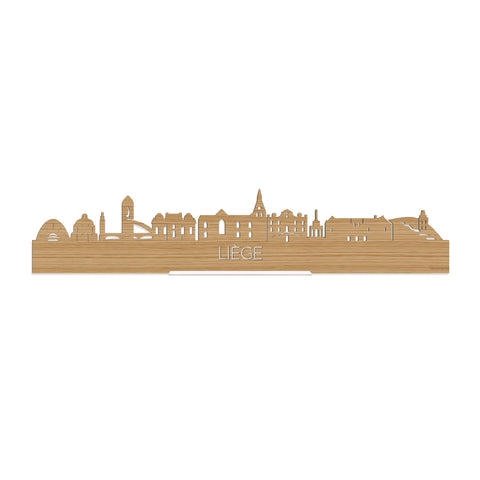 Standing Skyline Liège Bamboe houten cadeau decoratie relatiegeschenk van WoodWideCities