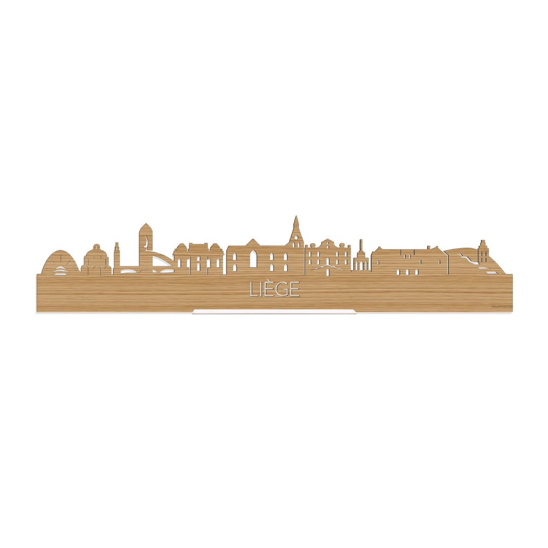 Standing Skyline Liège Bamboe houten cadeau decoratie relatiegeschenk van WoodWideCities