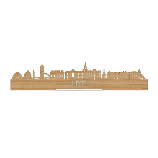Standing Skyline Liège Bamboe houten cadeau decoratie relatiegeschenk van WoodWideCities