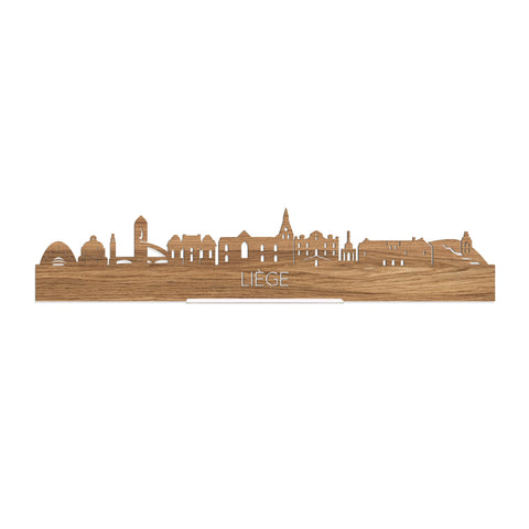 Standing Skyline Liège Eiken houten cadeau decoratie relatiegeschenk van WoodWideCities