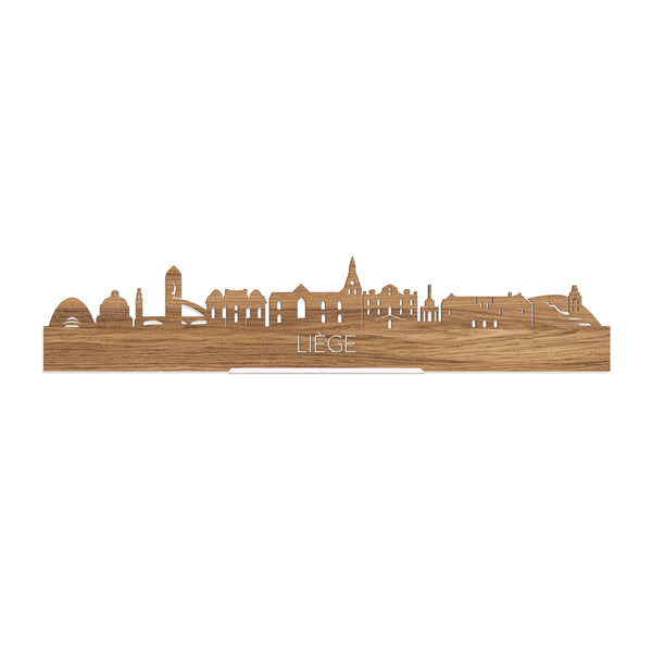 Standing Skyline Liège Eiken houten cadeau decoratie relatiegeschenk van WoodWideCities