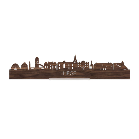 Standing Skyline Liège Noten houten cadeau decoratie relatiegeschenk van WoodWideCities