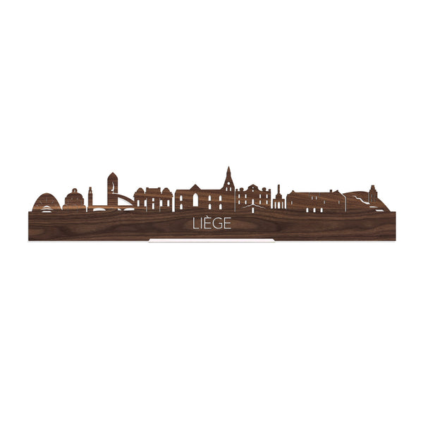 Standing Skyline Liège Noten houten cadeau decoratie relatiegeschenk van WoodWideCities