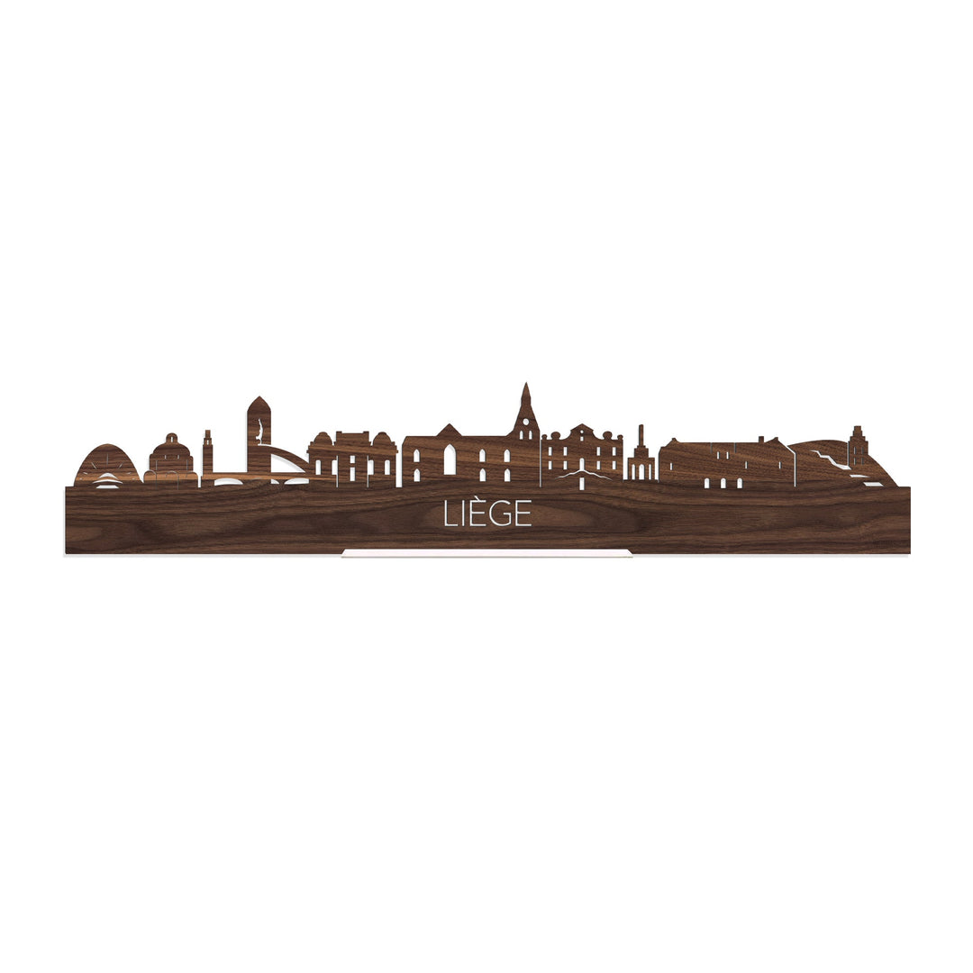 Standing Skyline Liège Noten houten cadeau decoratie relatiegeschenk van WoodWideCities