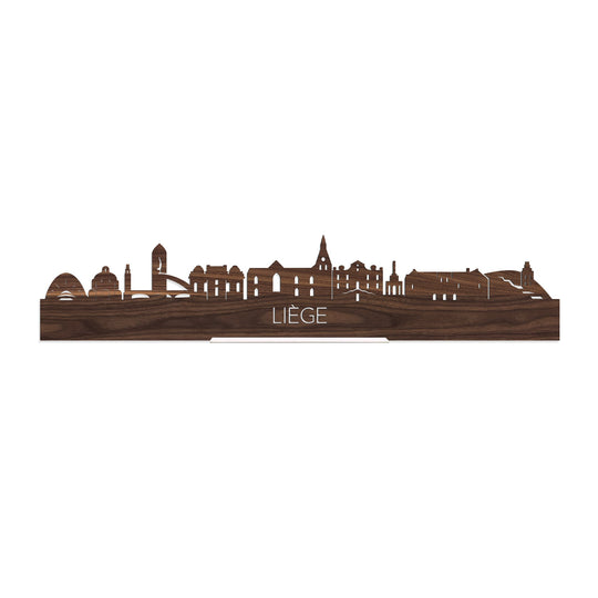 Standing Skyline Liège Noten houten cadeau decoratie relatiegeschenk van WoodWideCities
