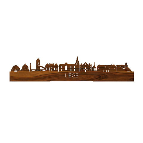 Standing Skyline Liège Palissander houten cadeau decoratie relatiegeschenk van WoodWideCities