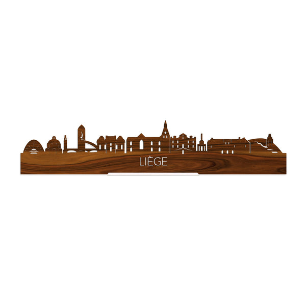 Standing Skyline Liège Palissander houten cadeau decoratie relatiegeschenk van WoodWideCities