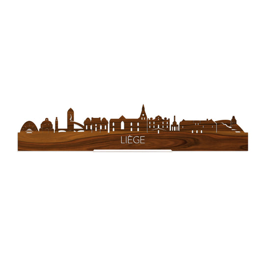 Standing Skyline Liège Palissander houten cadeau decoratie relatiegeschenk van WoodWideCities