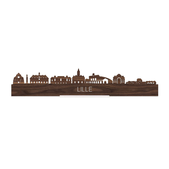 Standing Skyline Lille Noten houten cadeau decoratie relatiegeschenk van WoodWideCities
