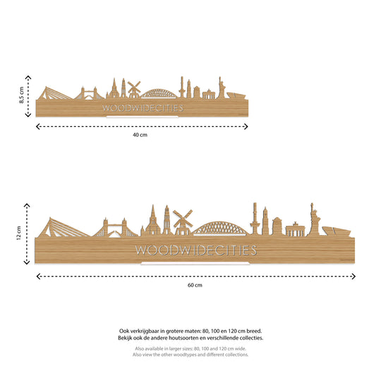 Standing Skyline Lisboa Bamboe houten cadeau decoratie relatiegeschenk van WoodWideCities