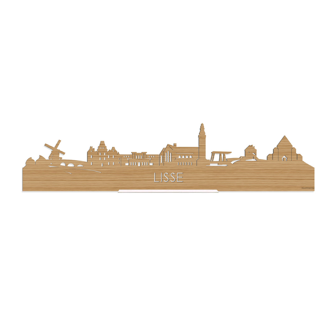 Standing Skyline Lisse Bamboe houten cadeau decoratie relatiegeschenk van WoodWideCities