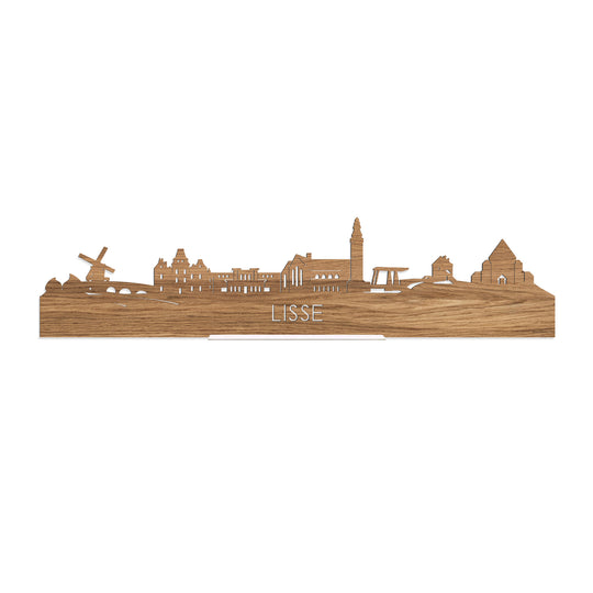 Standing Skyline Lisse Eiken houten cadeau decoratie relatiegeschenk van WoodWideCities