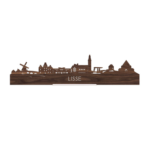 Standing Skyline Lisse Noten houten cadeau decoratie relatiegeschenk van WoodWideCities