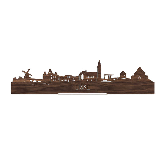 Standing Skyline Lisse Noten houten cadeau decoratie relatiegeschenk van WoodWideCities