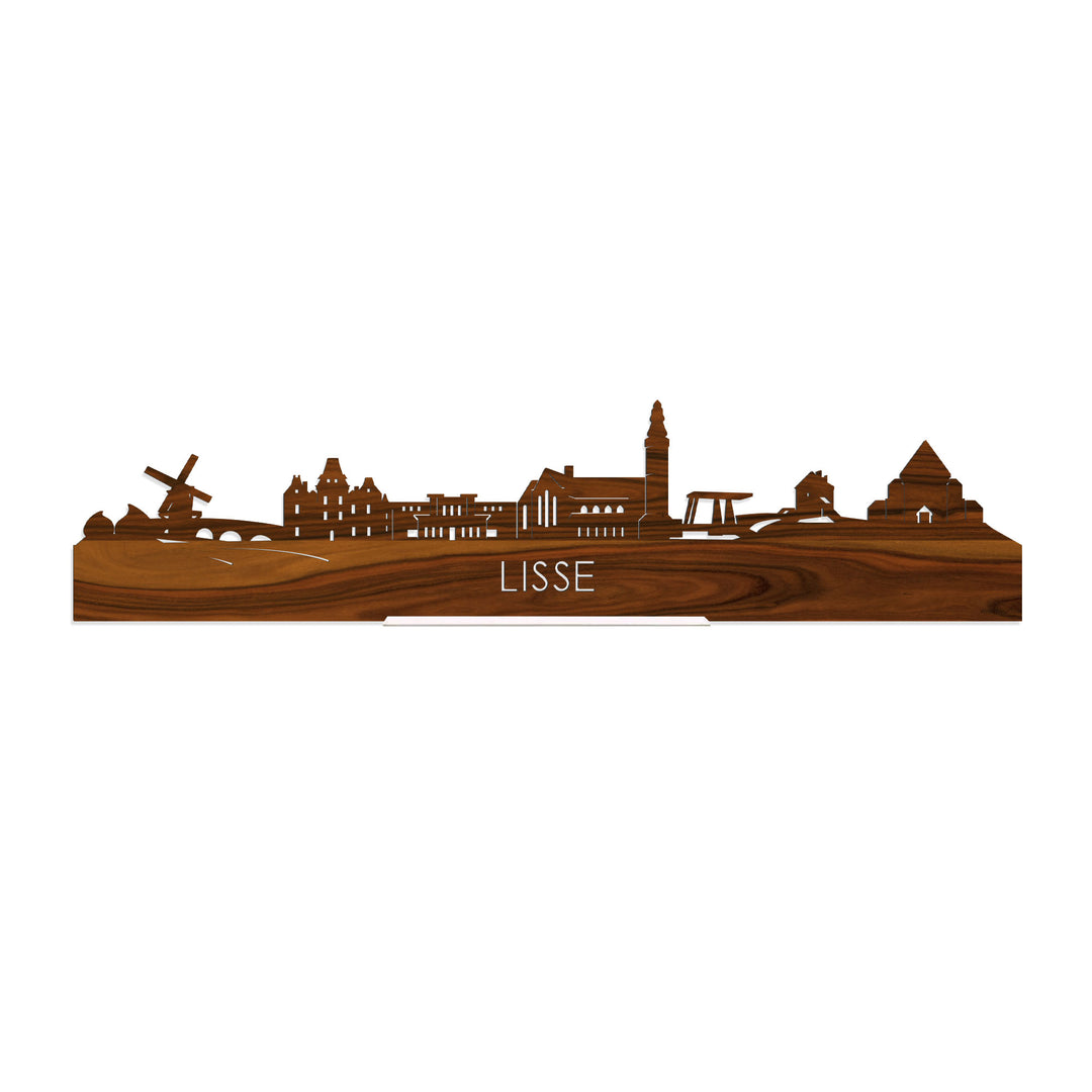 Standing Skyline Lisse Palissander houten cadeau decoratie relatiegeschenk van WoodWideCities