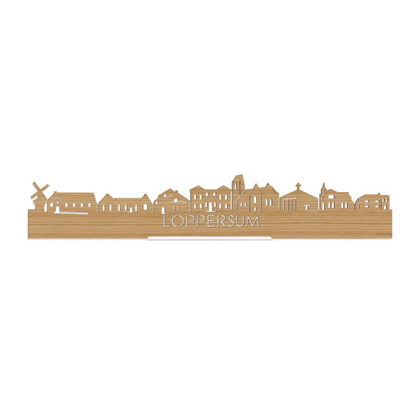 Standing Skyline Loppersum Bamboe houten cadeau decoratie relatiegeschenk van WoodWideCities
