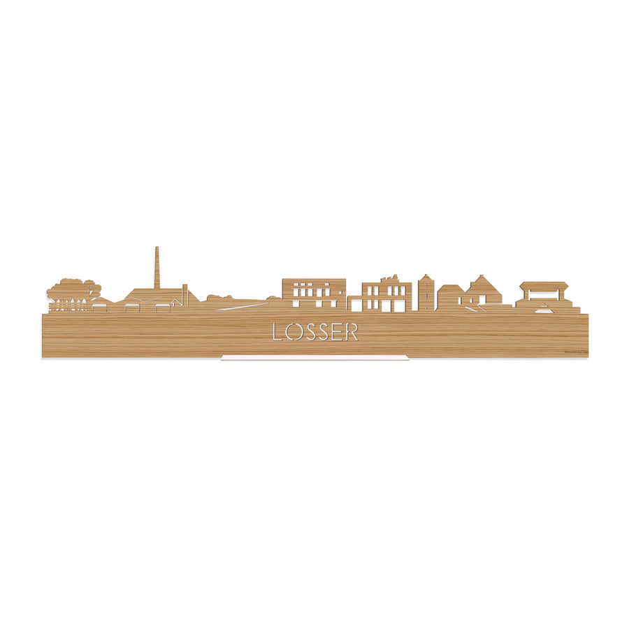 Standing Skyline Losser Bamboe houten cadeau decoratie relatiegeschenk van WoodWideCities