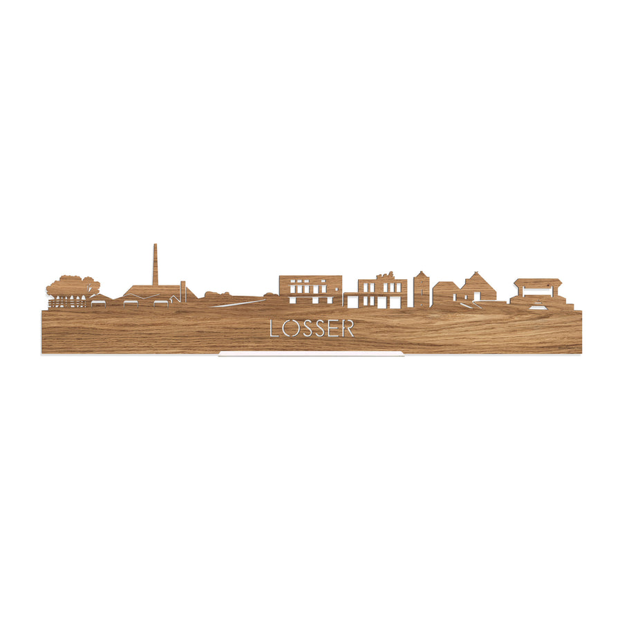 Standing Skyline Losser Eiken houten cadeau decoratie relatiegeschenk van WoodWideCities