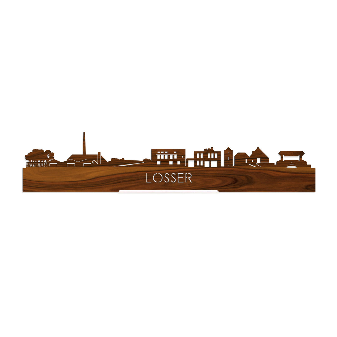 Standing Skyline Losser Palissander houten cadeau decoratie relatiegeschenk van WoodWideCities