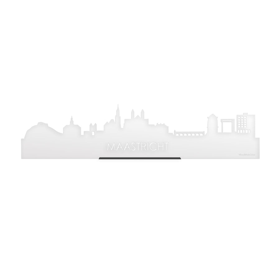 Standing Skyline Maastricht Wit Glanzend 40 cm houten cadeau decoratie relatiegeschenk van WoodWideCities