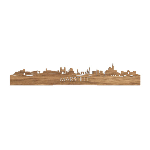 Standing Skyline Marseille Eiken houten cadeau decoratie relatiegeschenk van WoodWideCities
