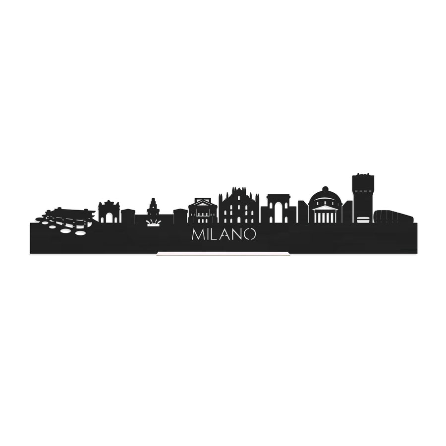 Standing Skyline Milano Zwart houten cadeau decoratie relatiegeschenk van WoodWideCities