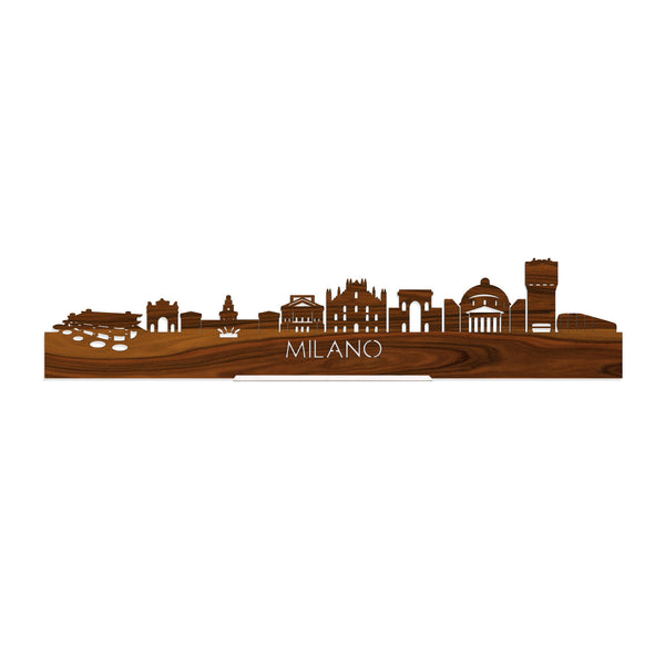 Standing Skyline Milano Palissander houten cadeau decoratie relatiegeschenk van WoodWideCities