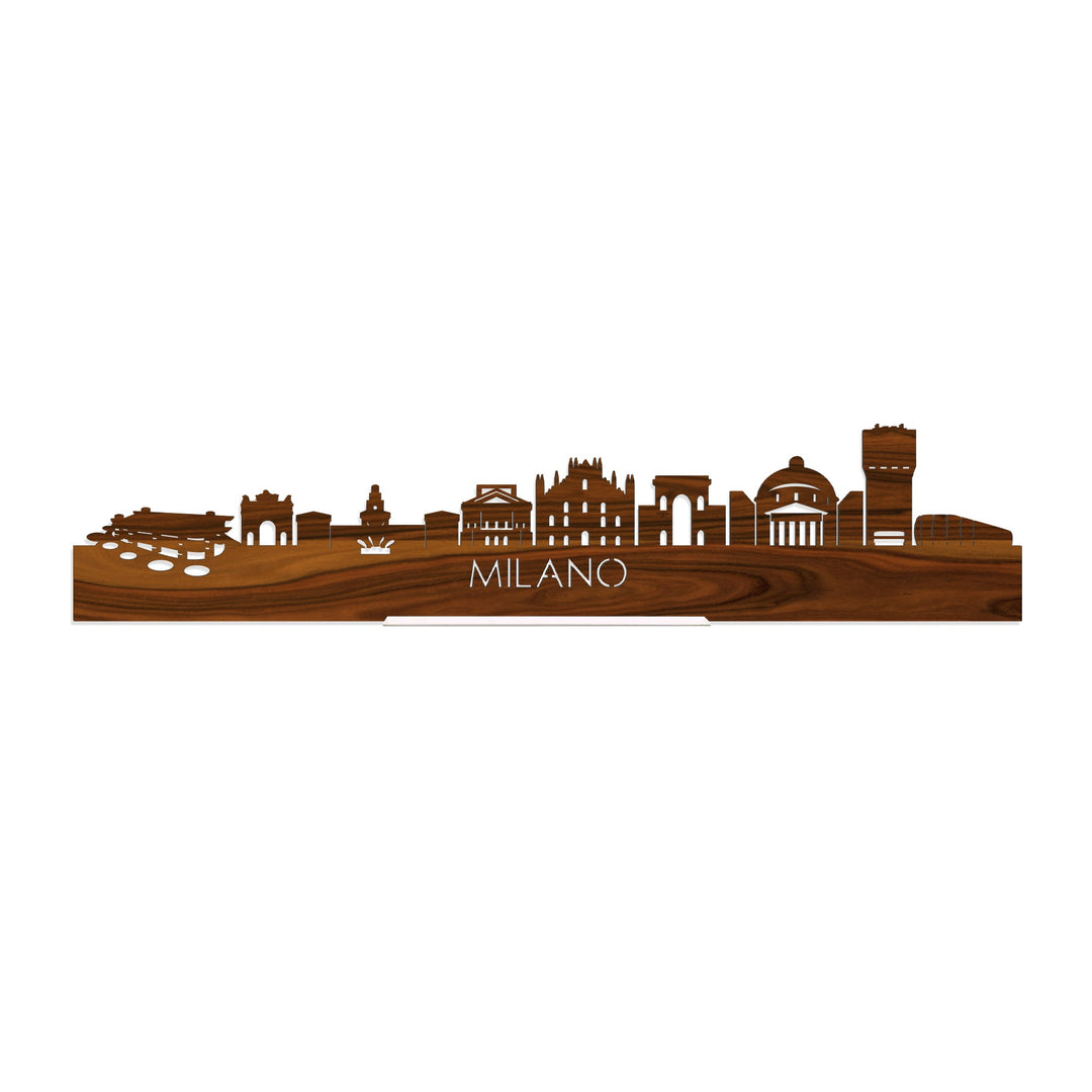 Standing Skyline Milano Palissander houten cadeau decoratie relatiegeschenk van WoodWideCities
