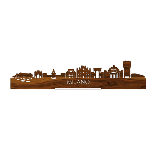 Standing Skyline Milano Palissander houten cadeau decoratie relatiegeschenk van WoodWideCities