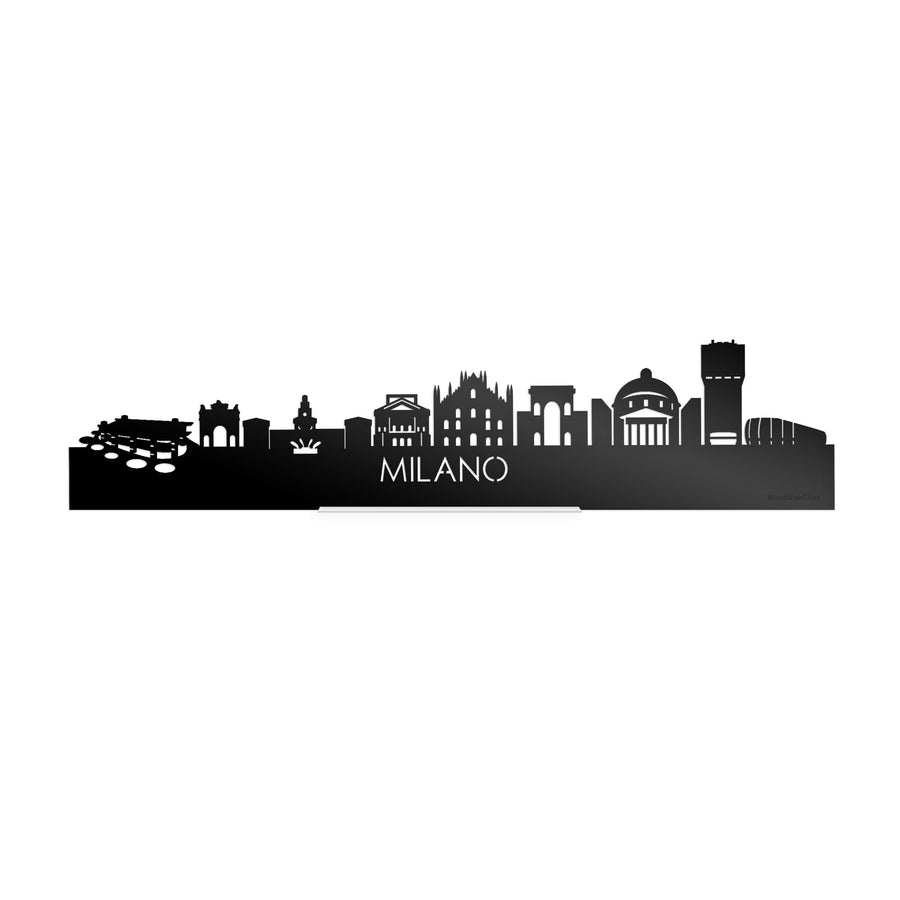 Standing Skyline Milano Zwart glanzend gerecycled kunststof cadeau decoratie relatiegeschenk van WoodWideCities