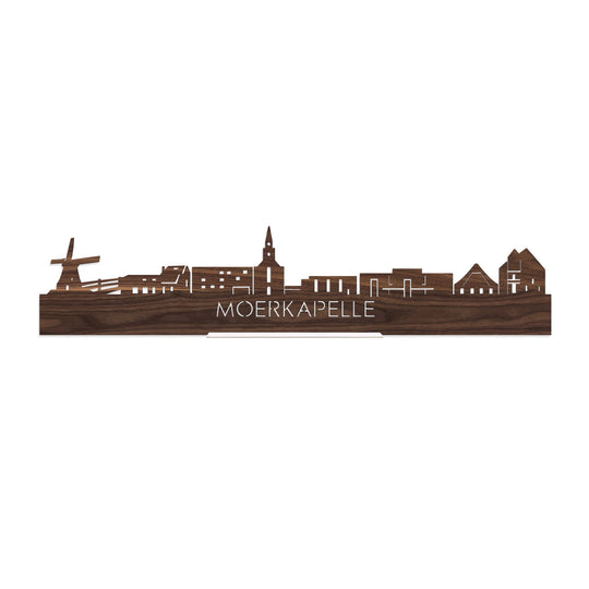 Standing Skyline Moerkapelle Noten houten cadeau decoratie relatiegeschenk van WoodWideCities