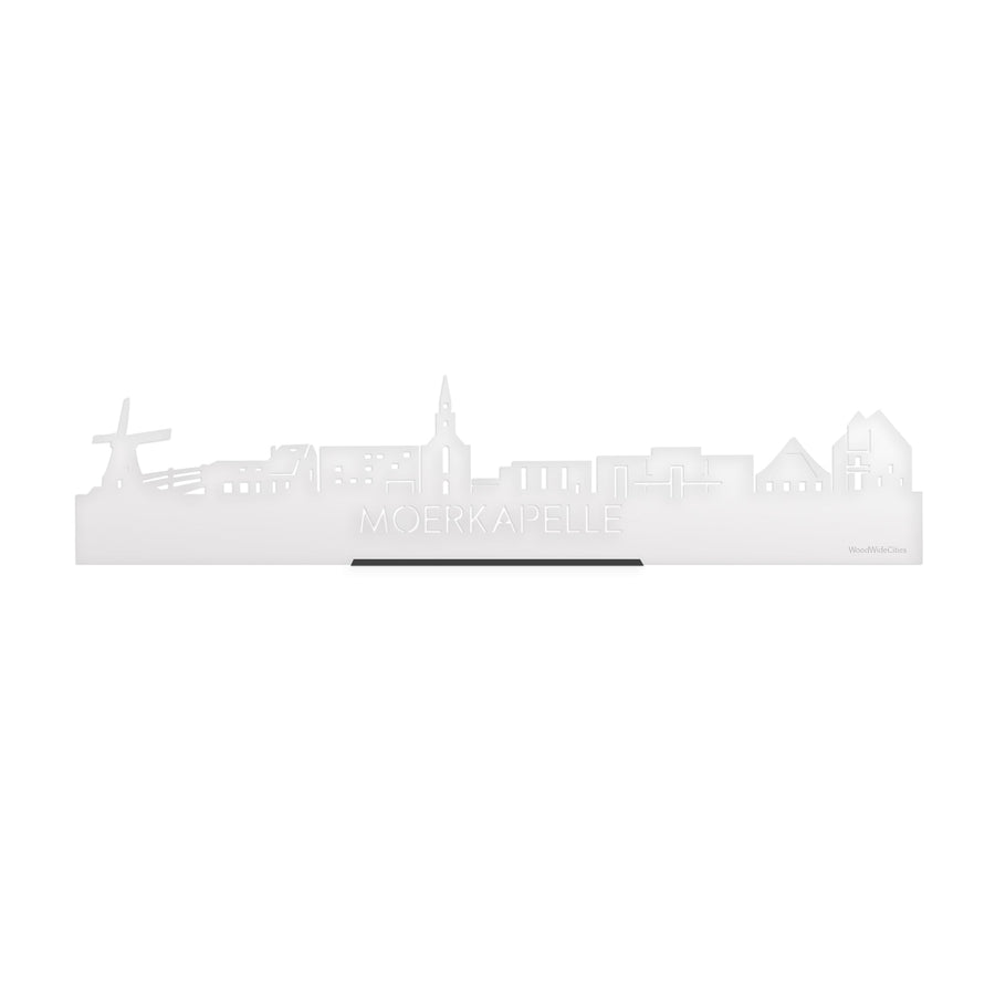Standing Skyline Moerkapelle Wit glanzend gerecycled kunststof cadeau decoratie relatiegeschenk van WoodWideCities