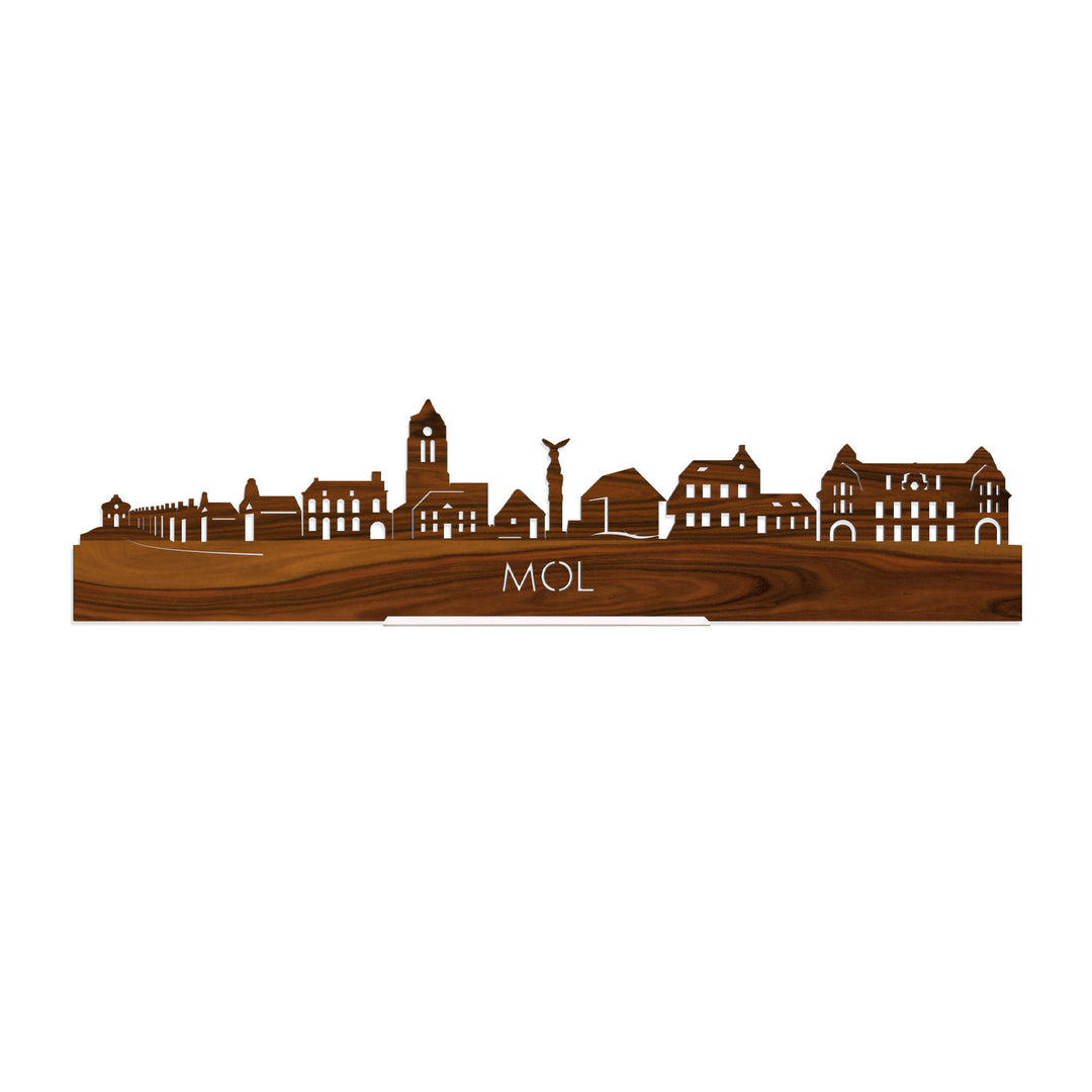 Standing Skyline Mol Palissander houten cadeau decoratie relatiegeschenk van WoodWideCities