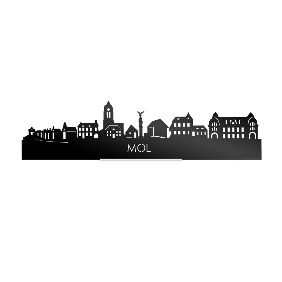 Standing Skyline Mol Zwart glanzend gerecycled kunststof cadeau decoratie relatiegeschenk van WoodWideCities